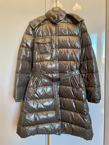 Piumino marrone moncler lungo - piumino,