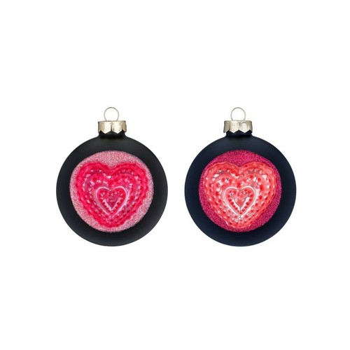 Pallina vetro rosa nero 8 - d,