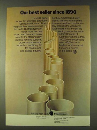 Pubblicità mannesmann pipe - mannesmann, &