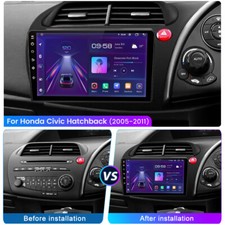 Per Honda Civic Hatchback 2005-2011 9" Carplay Android 14 Autoradio GPS BT