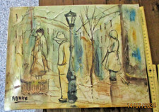 pittura materica tela "STRADA