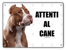 Cartello Attenti al cane Pitbull metallo pvc targa