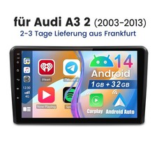 Android14 radio USB per AUDI A3 8P autoradio 1+32G Apple Carplay GPS navigatore WIFI
