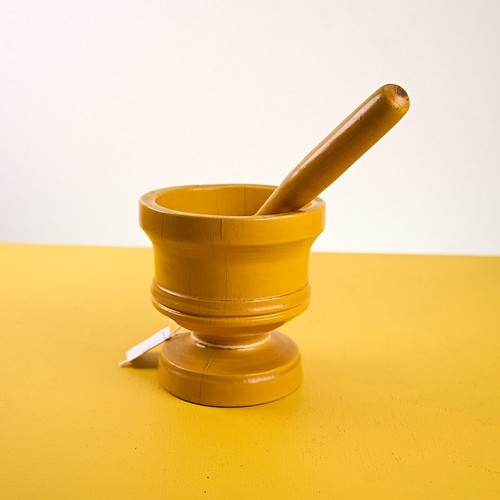 Mortaio legno vintage - mortaio,