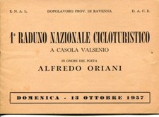 Cicloturismo - Raduno a. 1957 x A. Oriani - Fascicoletto + ricordino cm. 9x14