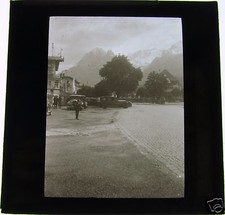 Glass Magic Lantern Slide CARS