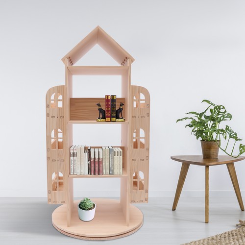 Libreria girevole legno 360 - girevole,