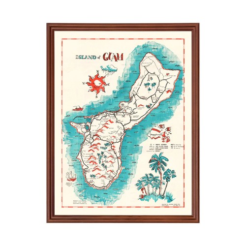 Vecchia mappa guam 1955 - vecchia,