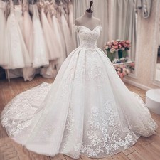 Abiti da sposa principessa spalle scoperte abiti da ballo da sposa in pizzo a cuore con applicazioni