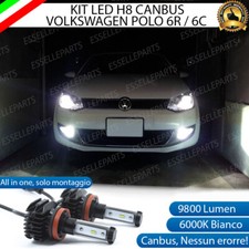 KIT LED LAMPADE H8 6000K BIANCO 9800 LUMEN FENDINEBBIA VOLKSWAGEN POLO 6R 6C