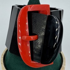 bracciale fibbia rosso nero