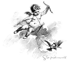 Incisione antica di Cupido in