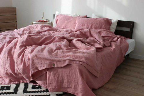 Set copripiumino lino rosa - in,