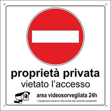 CARTELLO SEGNALETICO - PROPRIETÀ PRIVATA VIETATO ACCESSO - segnale