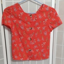 Crop top bambino rosso stampa