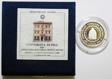 ITALIA REPUBBLICA 1993 UNIVERSITA DI PISA 5000 LIRE FONDO SPECCHIO/PROOF
