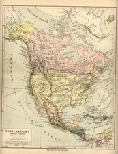 1899= AMERICA DEL NORD = North America = Antica MAPPA= OLD MAP