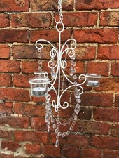 Portacandele triplo stile lanterna da esterno giardino bianco estivo