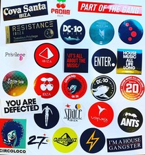 27 x Ibiza Club Stickers  - Amnesia Space DC10 Pacha Ushuaia Carl Cox Circoloco