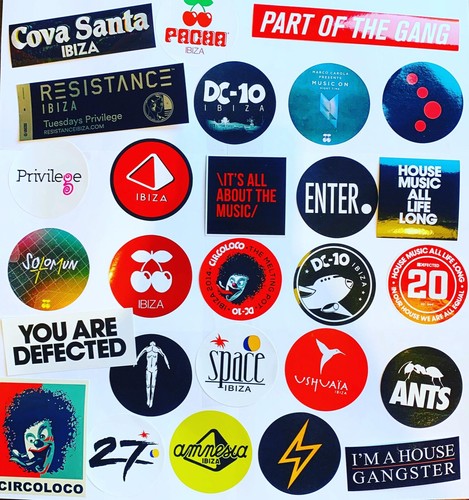 Ibiza club stickers - x,