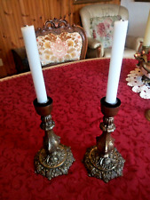 STUPENDA coppia di candelabri vintage in ottone massiccio