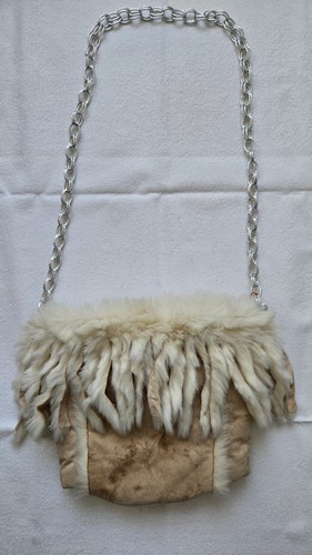 Borsa tessuto scamosciato - , con