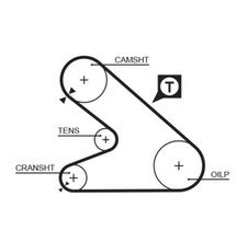 Gates 5054 Timing Belt for