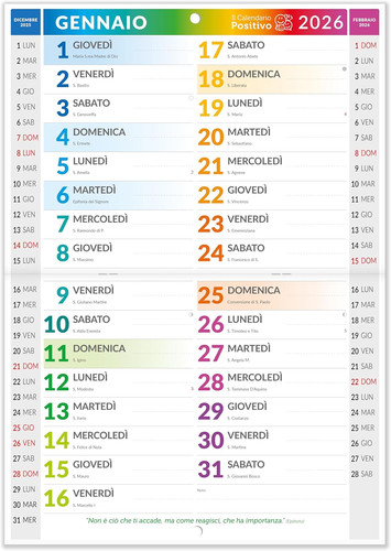 Calendario 2026 muro tipo - calendario, da