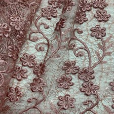 Tessuto Tulle Ricamato Rete