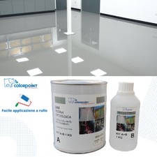 RESINA EPOSSIDICA PROFESSIONALE PER PAVIMENTI COLORATA LUCIDA 1Kg (A+B) 9/11 Mq