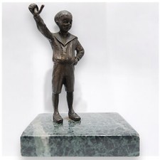 Antique bronze boy pocket - antique,