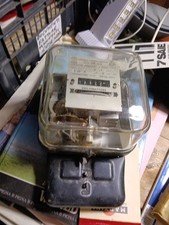 Contatore Elettrico Enel Vintage Antico In Vetro E Ferro