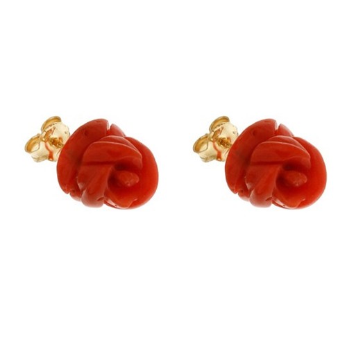 Orecchini fiore corallo rosso