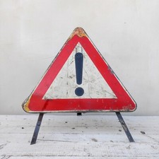 Cartello segnaletico stradale Pericolo vintage