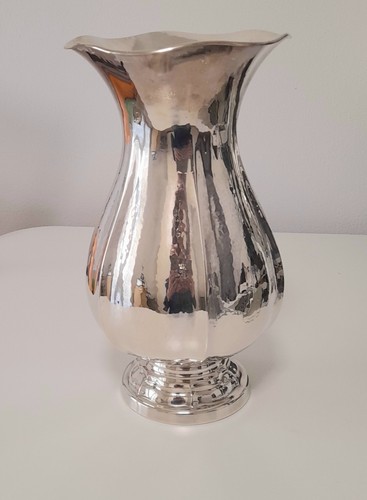 Vaso argento 800 battuto a - vaso,