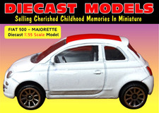 STUPENDA FIAT 500 ROSSA E BIANCA; INSOLITA MODELLINO AUTO PRESSOFUSO MAJORETTE SCALA 1:55