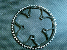 Corona Miche Grantour 53 t denti colore nero silver  interasse 110 mm alluminio