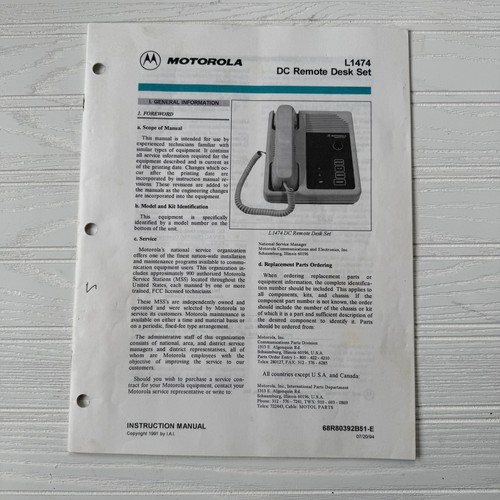 Motorola radius l1474 - l1474, dc