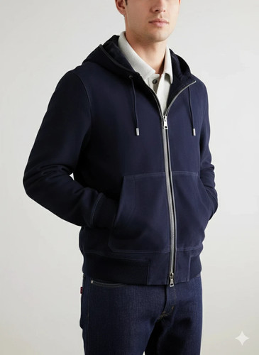 Bomber pelle con cappuccio