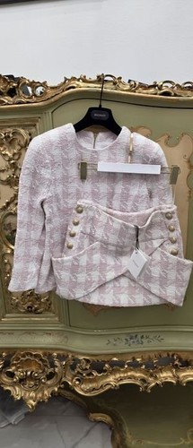 Tuta donna balmain rosa tweed - donna,