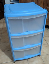 CASSETTIERA PLASTICA 3 CASSETTI RUOTE 38x38x65 cm UFFICIO BAGNO CUCINA