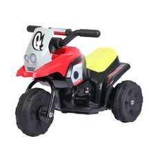Moto Elettrica Per Bambini 3 Ruote Rossa 6V Con Retromarcia E Suoni