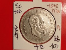 Italie 5 Lire 1875 MBN tranche
