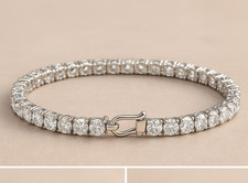 Bracciale Diamanti Naturali Trattati 7,00 Ct Oro Bianco 14K Certificato