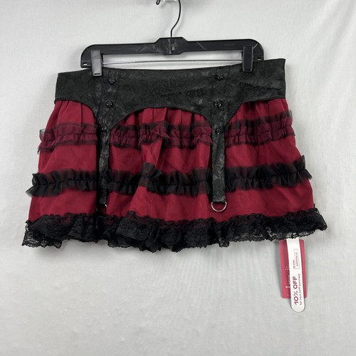 Romwe minigonna rossa - rossa, nera