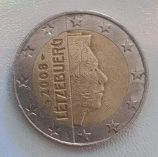 rare 2 Euro Luxembourg 2008 with "F" located  inside of the star