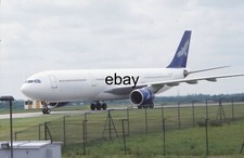 35mm Aircraft Slide - Volare (ex Kharlifa) A-330 C-FRAV @ Manchester Int.