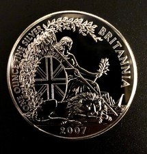 1 oz argento fine Britannia argento 0,958 / 32,45 g 2 libbre 2007 TOP