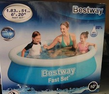 Bestway Fast Set Piscina Rotonda 1.83mx51cm - Blu + Copertura