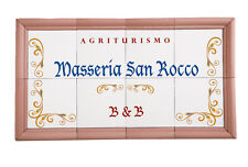 insegna targa ceramica mosaico